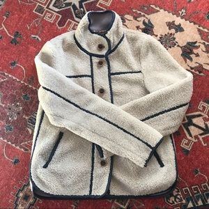 Anthropologie piped Sherpa jacket